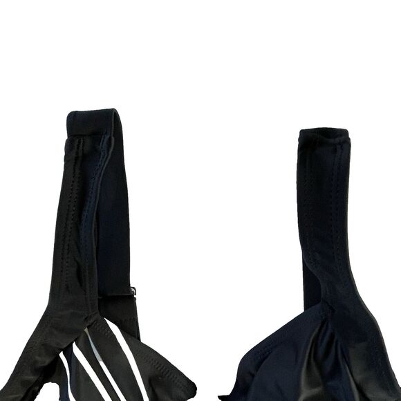 Women's one piece swimsuit block color black and white large simple bathing suit - Picture 15 of 16